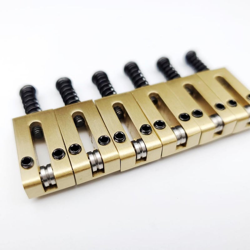 Kaynes 6PCS 10.5MM Guitar Bridge Roller Saddles – Brass Tremolo Bridges Saddle for Fender Telecaster Tele Stratocaster Strat ST TL Style Electric Guitar Replacement - Image 1